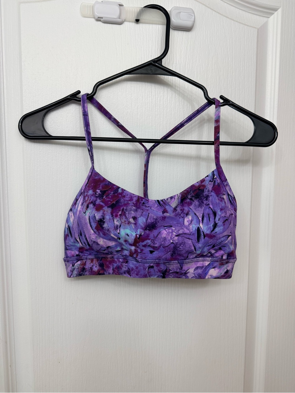 lululemon athletica Purple Floral Strappy Sports Bralette